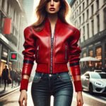 womens leather bomber jacket