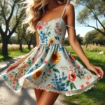 breezy cummer floral mini dress