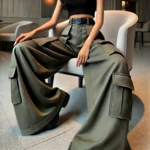 wide leg combat trousers