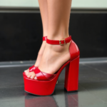 red platform heels